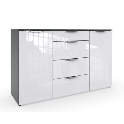 Sideboard MENDOZA Lack Weiss-Graphit