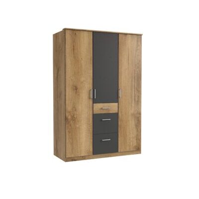 Kleiderschrank CLICK Plankeneiche-Graphit