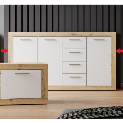 Sideboard BACCIO Artisan Eiche (D78)-Weiss(120)