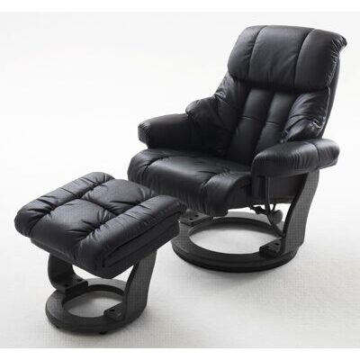 Relax-Sessel mit Hocker CALGARY schwarz