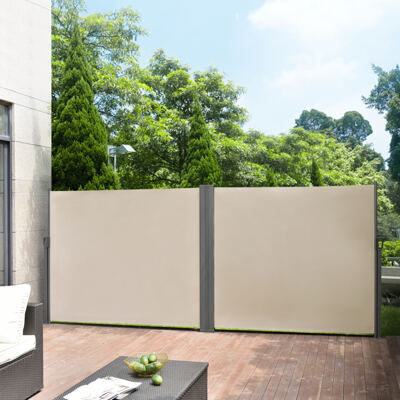 2er-Set Seitenmarkise Alcazaba 180x300 cm Sandfarben