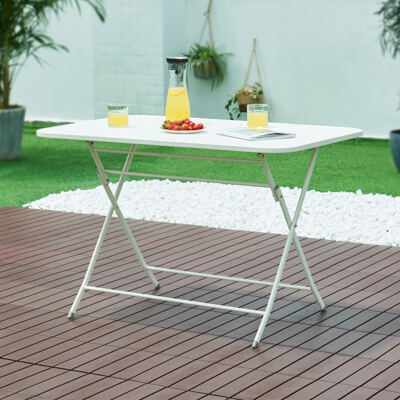 Klapptisch Sande Stahl 110x70x71 cm Weiss