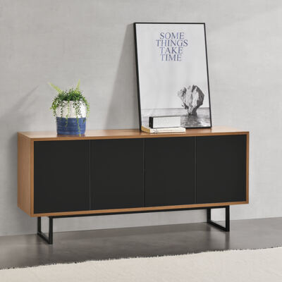 Sideboard Mariestad 120x30x55cm Dunkler Holzton/Schwarz