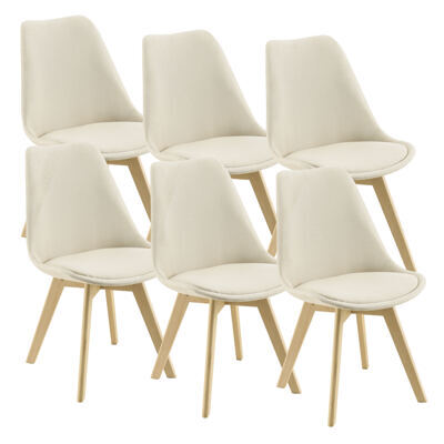 Esszimmerstuhl Frederikstad 6er Set 81x42 cm Beige