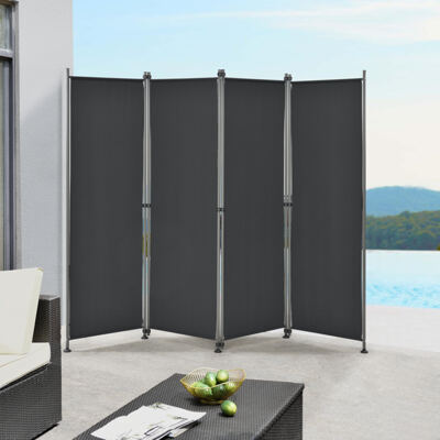 Trennwand Modica Outdoor 170x215 cm Schwarz