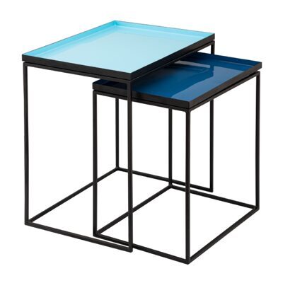 Beistelltisch 45 x 45 cm Copenhagen türkis blau - 2er Set