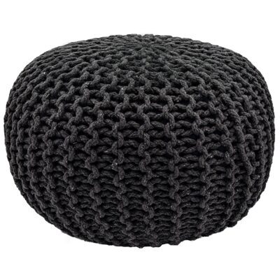 Pouf 55 cm Grobstrick Optik extrahoch 37 cm steingrau