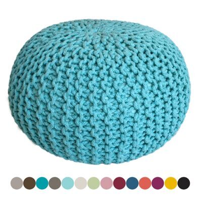 Pouf 55 cm Grobstrick Optik extrahoch 37 cm mint