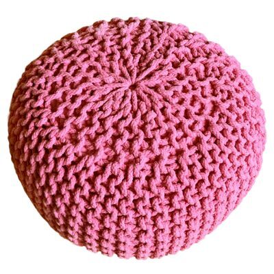 Pouf 55 cm Grobstrick Optik extrahoch 37 cm pink