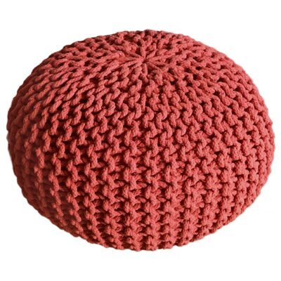 Pouf 55 cm Grobstrick Optik extrahoch 37 cm terracotta