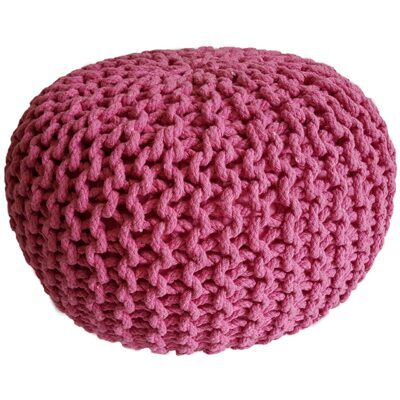 Pouf 45 cm Sitzpouf Grobstrick Optik Höhe 30 cm pink