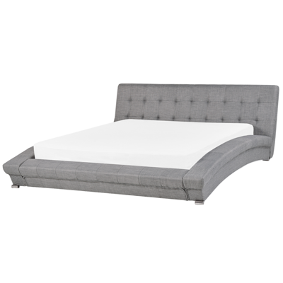 Wasserbett Polsterbezug grau 180 x 200 cm LILLE