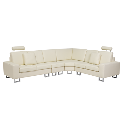 Ecksofa linksseitig Leder beige STOCKHOLM