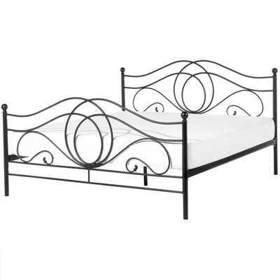 Metallbett schwarz Lattenrost 160 x 200 cm LYRA