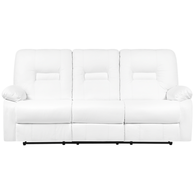 3-Sitzer Sofa Kunstleder weiss verstellbar BERGEN