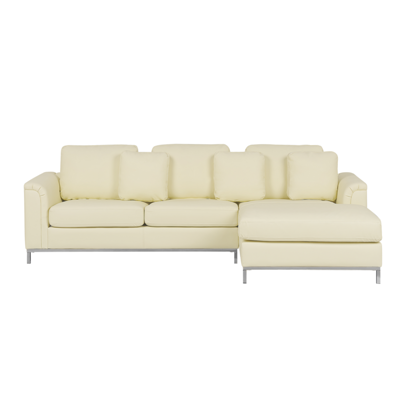 Ecksofa Leder beige linksseitig OSLO