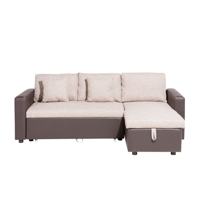 3-Sitzer Ecksofa beige Schlaffunktion linksseitig TAMPERE