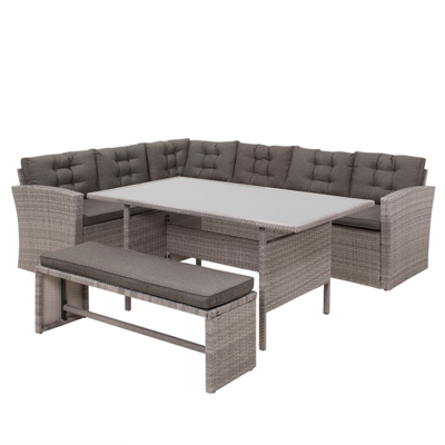 Lounge Set Rattan grau VITERBO