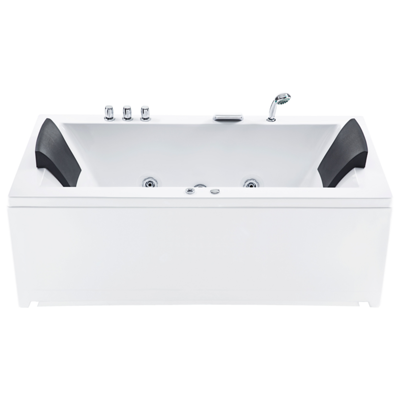 Whirlpool Badewanne weiss mit LED links 183 x 90 cm VARADERO