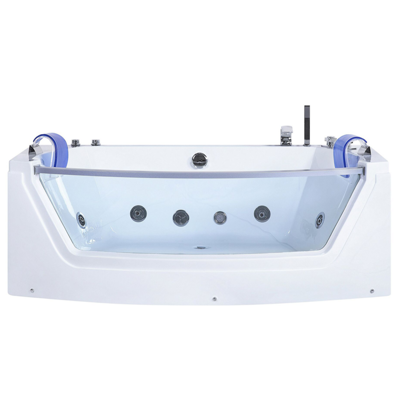 Whirlpool Badewanne weiss rechteckig mit LED 175 x 85 cm FUERTE