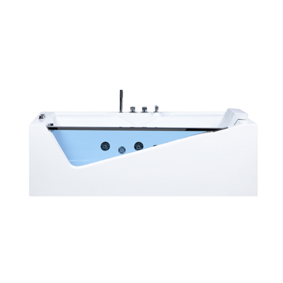 Whirlpool Badewanne weiss rechteckig mit LED 180 x 90 cm MARQUIS