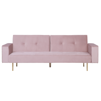 Schlafsofa 3-Sitzer Samtstoff rosa VISNES