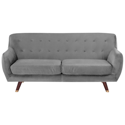 3-Sitzer Sofa Samtstoff grau BODO