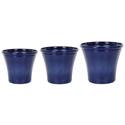 Blumentopf 3er Set marineblau KOKKINO