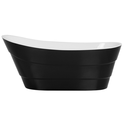 Badewanne freistehend schwarz oval 170 x 73 cm BUENAVISTA