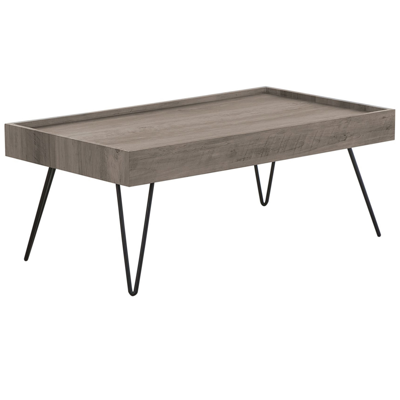 Couchtisch dunkler Holzfarbton / taupe rechteckig 100 x 60 cm WELTON