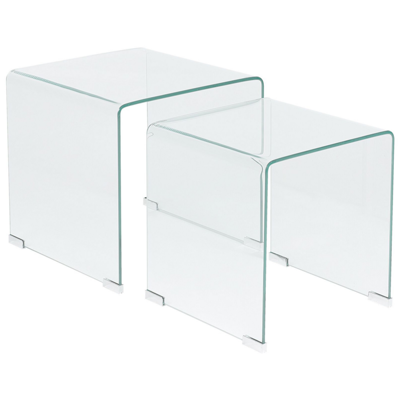 Beistelltisch 2er Set Glas transparent rechteckig KENDALL