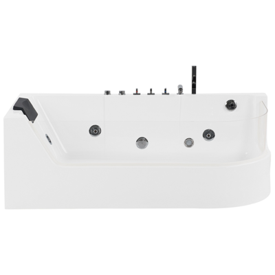 Whirlpool Badewanne weiss Eckmodell mit LED 170 x 80 cm ACUARIO