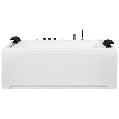 Whirlpool Badewanne weiss mit LED rechteckig 183 x 142 cm SALAMANCA