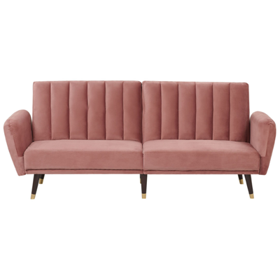 Schlafsofa 3-Sitzer Samtstoff rosa VIMMERBY