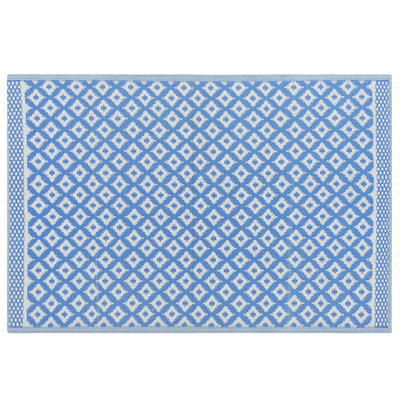 Outdoor Teppich blau 160 x 230 cm geometrisches Muster THANE