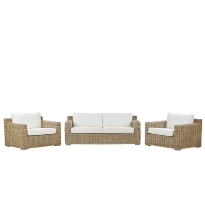 Lounge Set Rattan natürlich 4-Sitzer ARDEA