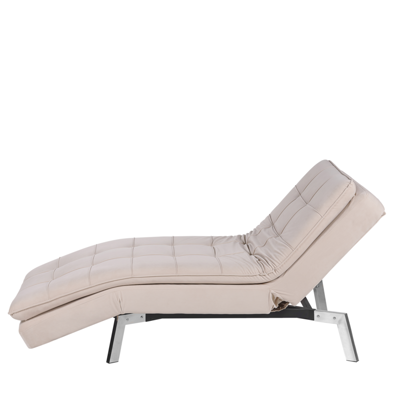 Chaiselongue Samtstoff beige verstellbar LOIRET