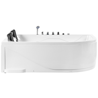 Whirlpool Badewanne weiss Eckmodell mit LED 180 x 120 cm rechts CALAMA