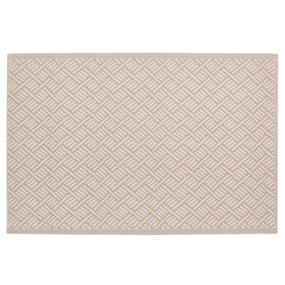 Outdoor Teppich beige 120 x 180 cm geometrisches Muster Kurzflor AJMER