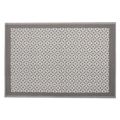 Outdoor Teppich grau 160 x 230 cm geometrisches Muster Kurzflor ABOHAR