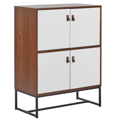 Sideboard dunkler Holzfarbton / weiss 2 Schränke NUEVA