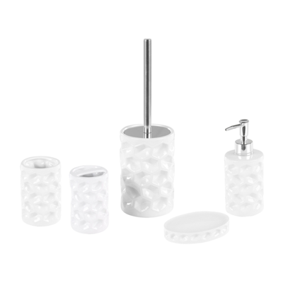 Badezimmer Set 5-teilig Keramik weiss TIRUA