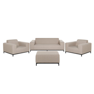 Lounge Set Polsterbezug beige / schwarzes Gestell 5-Sitzer ROVIGO