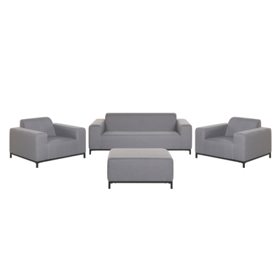 Lounge Set Polsterbezug grau / schwarzes Gestell 5-Sitzer ROVIGO