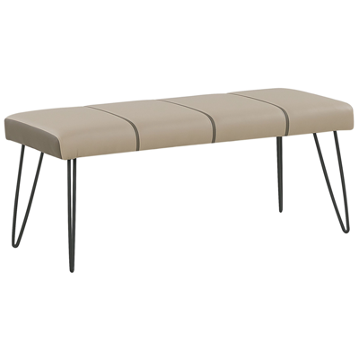 Bettbank Kunstleder beige schwarze Metallbeine 104 cm BETIN