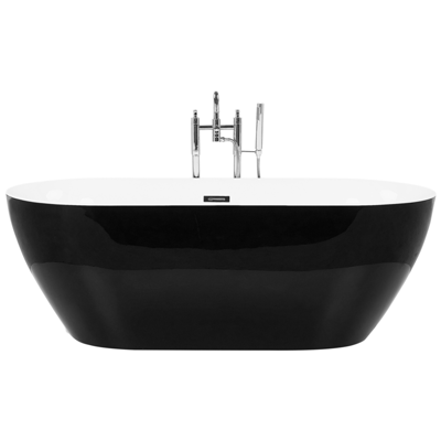 Badewanne freistehend schwarz oval 160 x 75 cm CARRERA