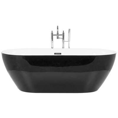 Badewanne freistehend schwarz oval 180 x 80 cm CARRERA