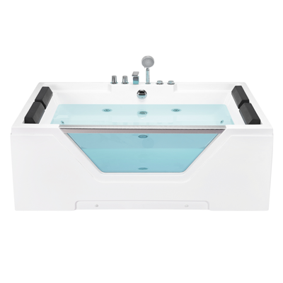 Whirlpool Badewanne weiss rechteckig 170 x 120 cm HUARAZ