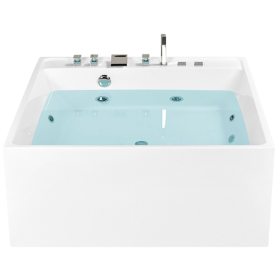 Whirlpool Badewanne freistehend weiss quadratisch 130 x 130 cm TAHUA