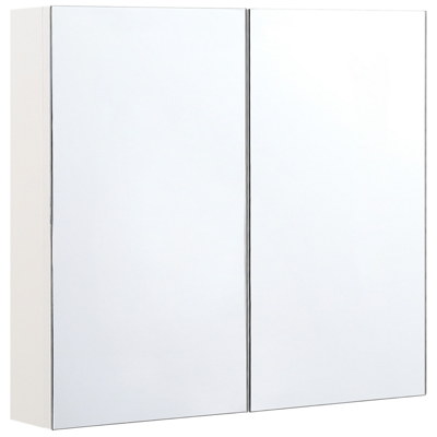 Bad Spiegelschrank weiss / silber 80 x 70 cm NAVARRA